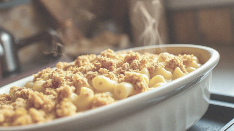 Jak można piec mac and cheese, aby ser się roztopił?