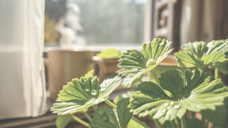 Jakie działanie mają liście geranium na górne drogi oddechowe?